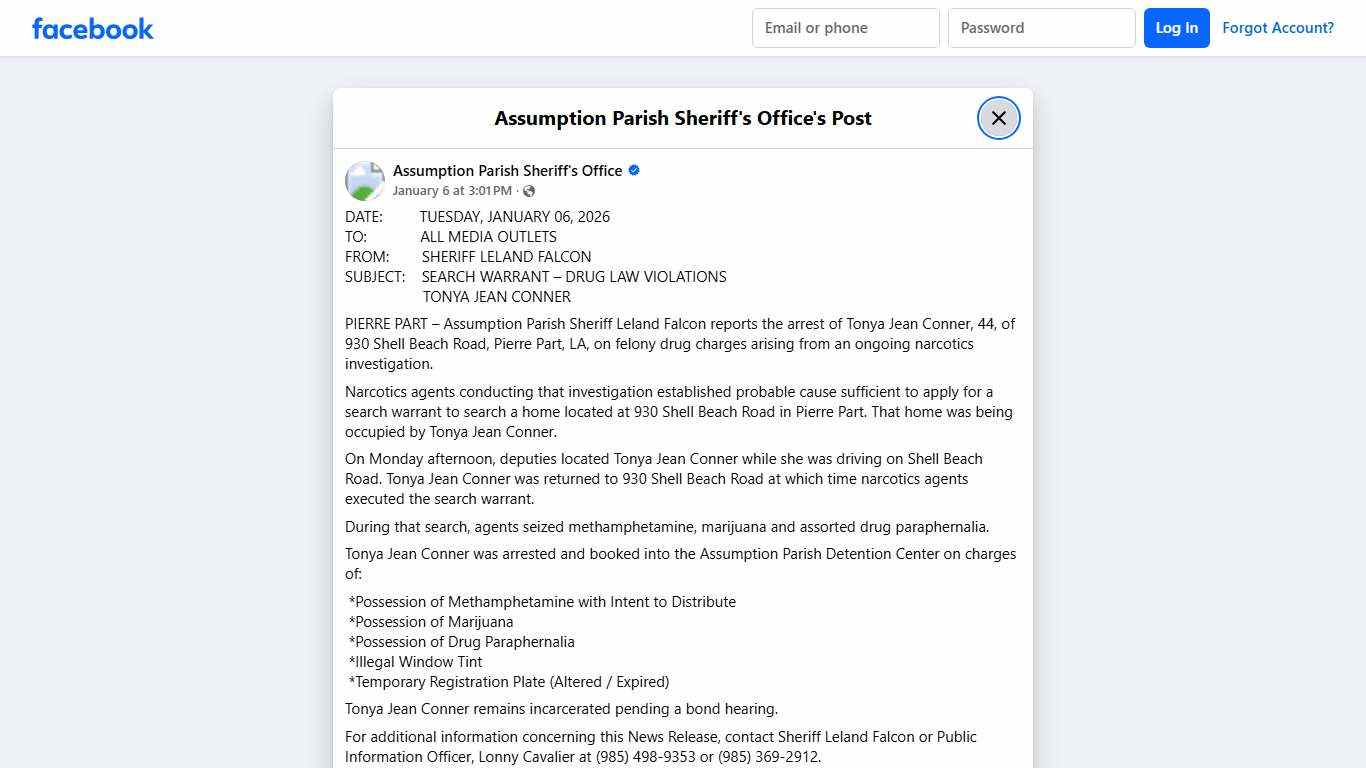DATE:... - Assumption Parish Sheriff's Office | Facebook